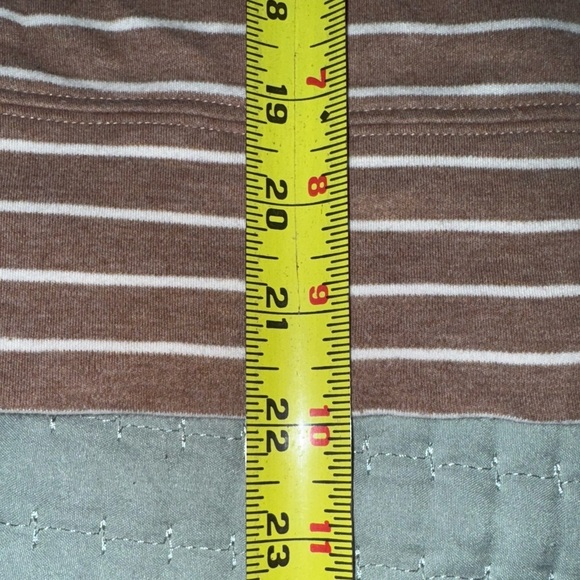 Haven Well Within Dark Tan White Stripe Pullover Sweater Soft Size S. V Neck. - Picture 9 of 12